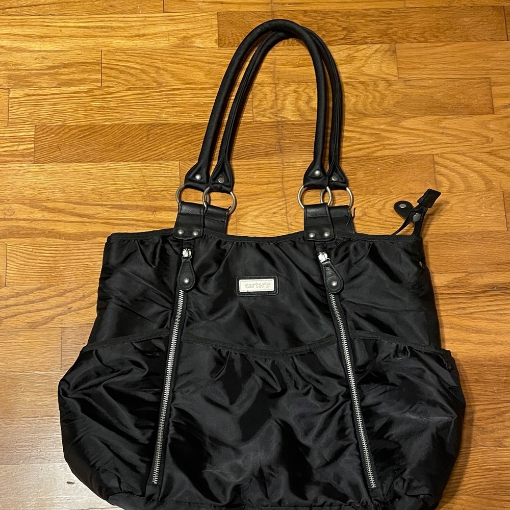 Carter's Black Nylon Baby Bag